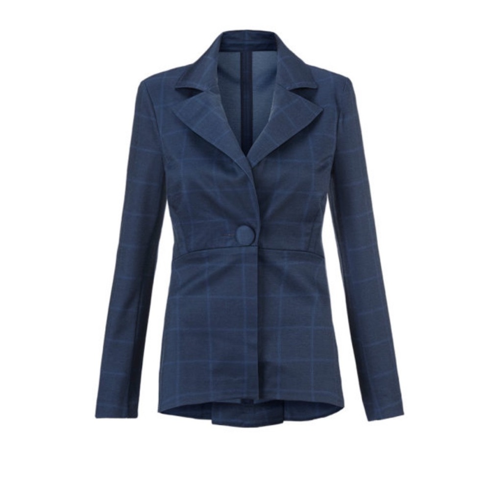 CAbi I 5475 Dark Blue Checkered Blazer